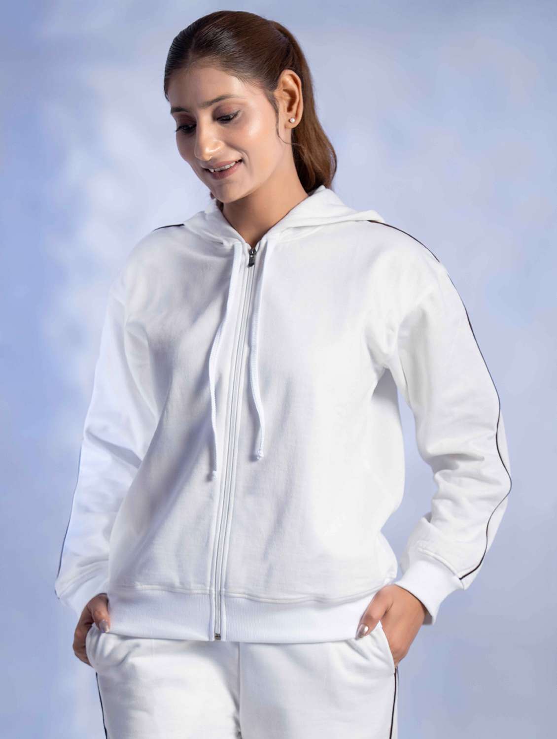 women solid long sleeve winter wear co-ord set - 22242065 -  Standard Image - 4