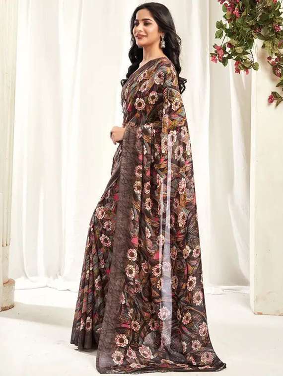 women floral printed saree with blouse - 22243484 -  Standard Image - 1