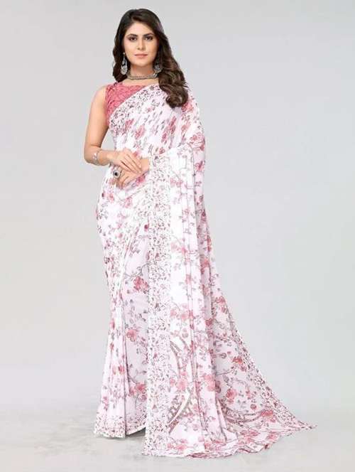 women printed casual wear saree with blouse - 22243490 -  Standard Image - 0