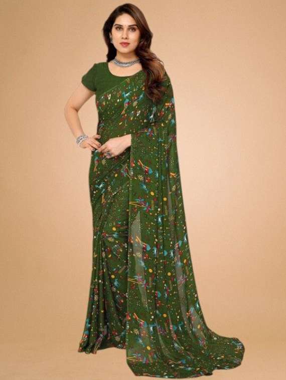 women pack of 2 printed combo saree with blouse - 22243493 -  Standard Image - 1