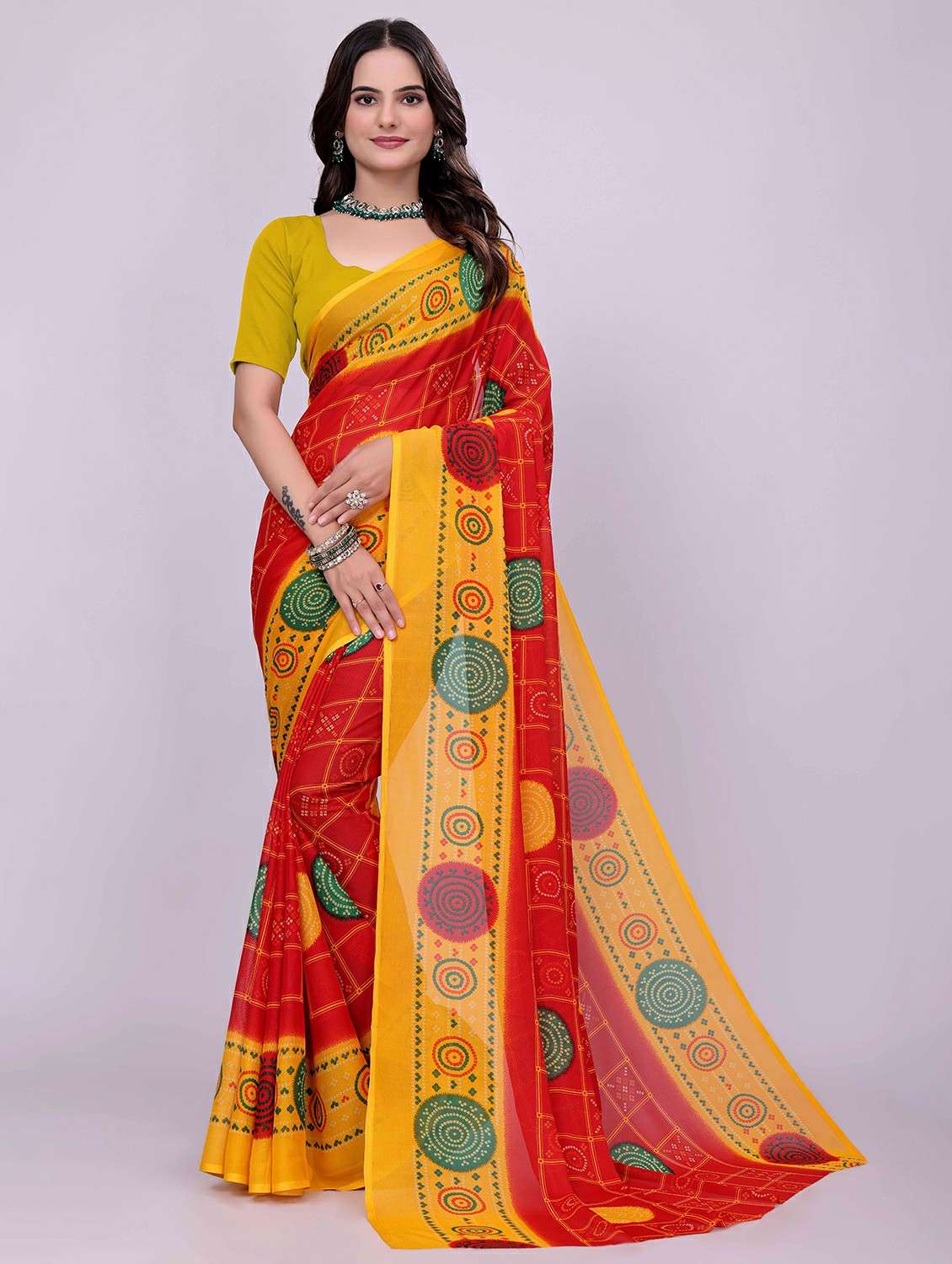 women printed casual wear saree - 22243502 -  Standard Image - 1