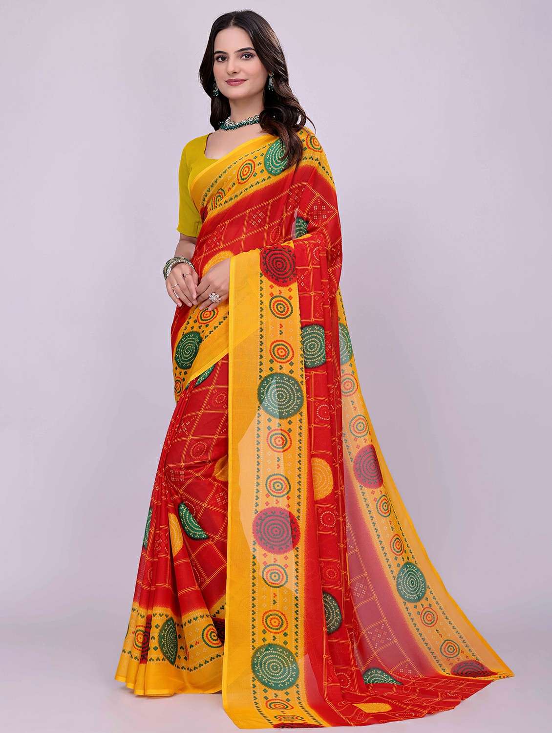 women printed casual wear saree - 22243502 -  Standard Image - 4