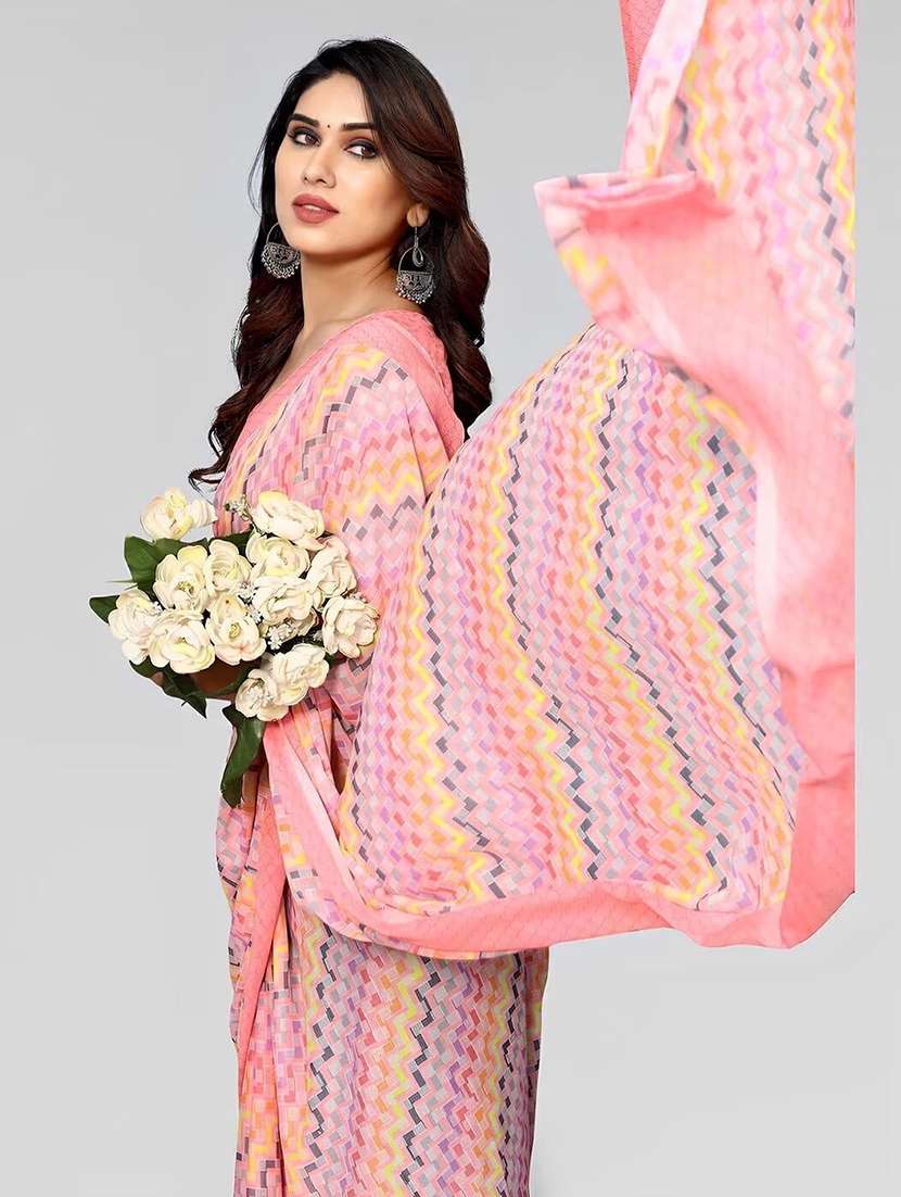 women printed casual wear saree with blouse - 22243504 -  Standard Image - 1