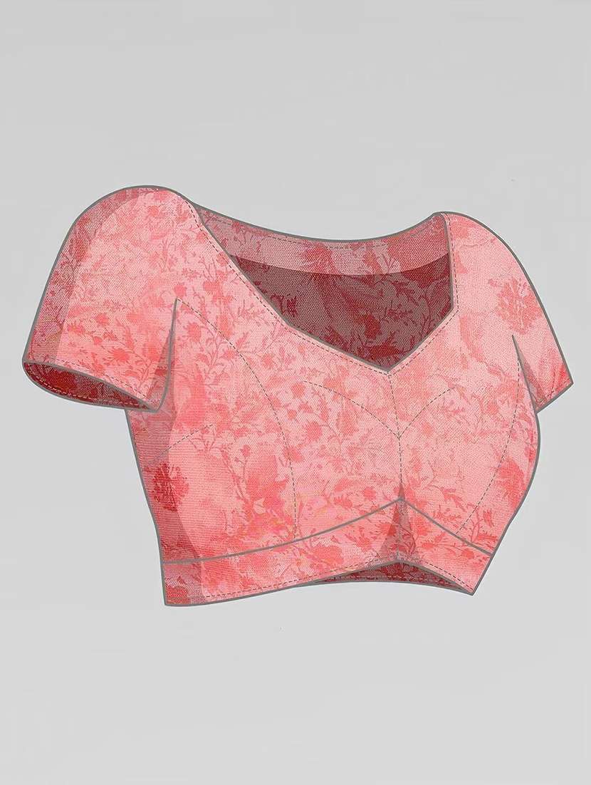 women printed casual wear saree with blouse - 22243504 -  Standard Image - 4