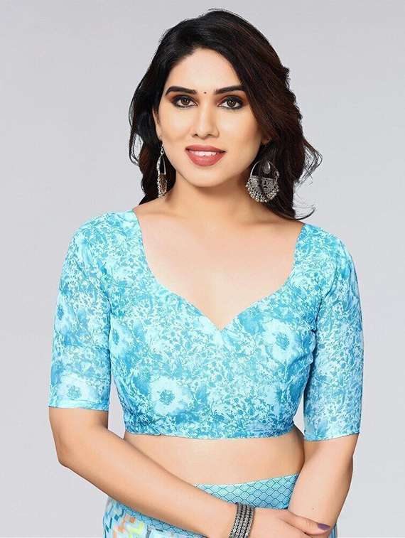 women printed casual wear saree with blouse - 22243506 -  Standard Image - 4