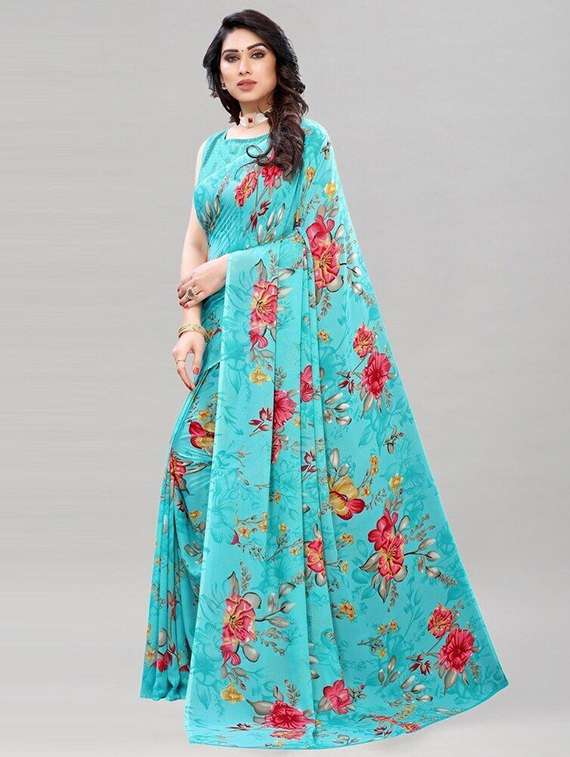women floral printed saree with blouse - 22243568 -  Standard Image - 1