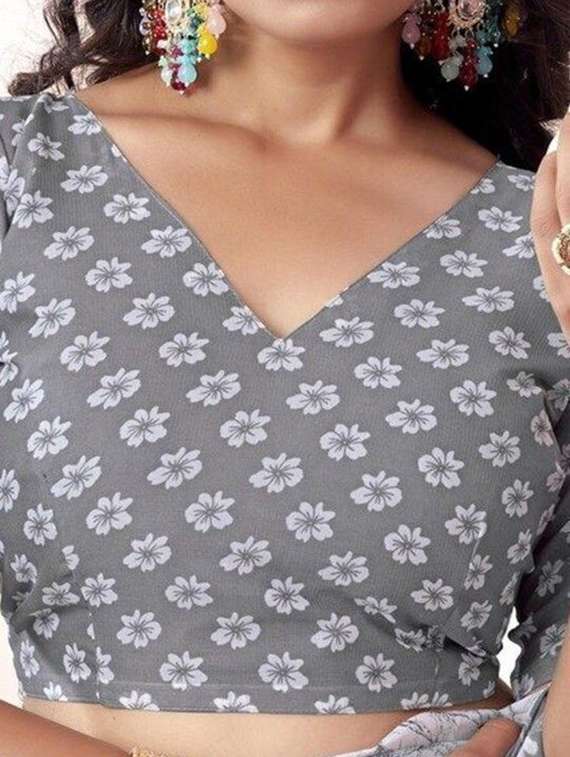 women printed casual wear saree with blouse - 22243574 -  Standard Image - 4