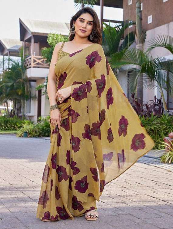 women floral printed saree with blouse - 22243575 -  Standard Image - 1