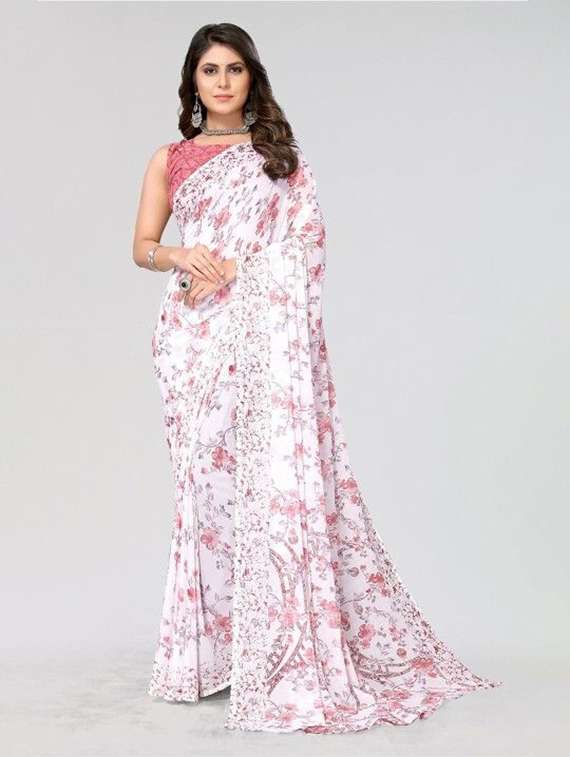 women pack of 2 printed combo saree with blouse - 22243581 -  Standard Image - 1