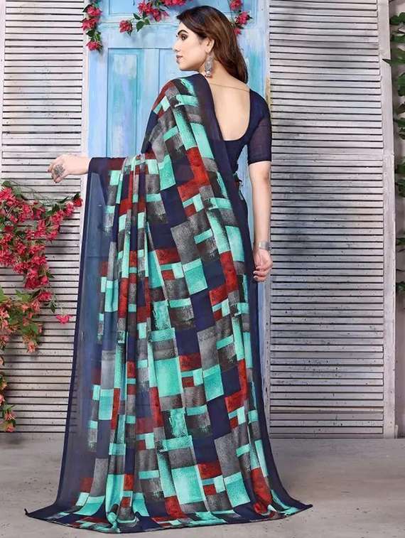 women printed casual wear saree with blouse - 22243587 -  Standard Image - 1