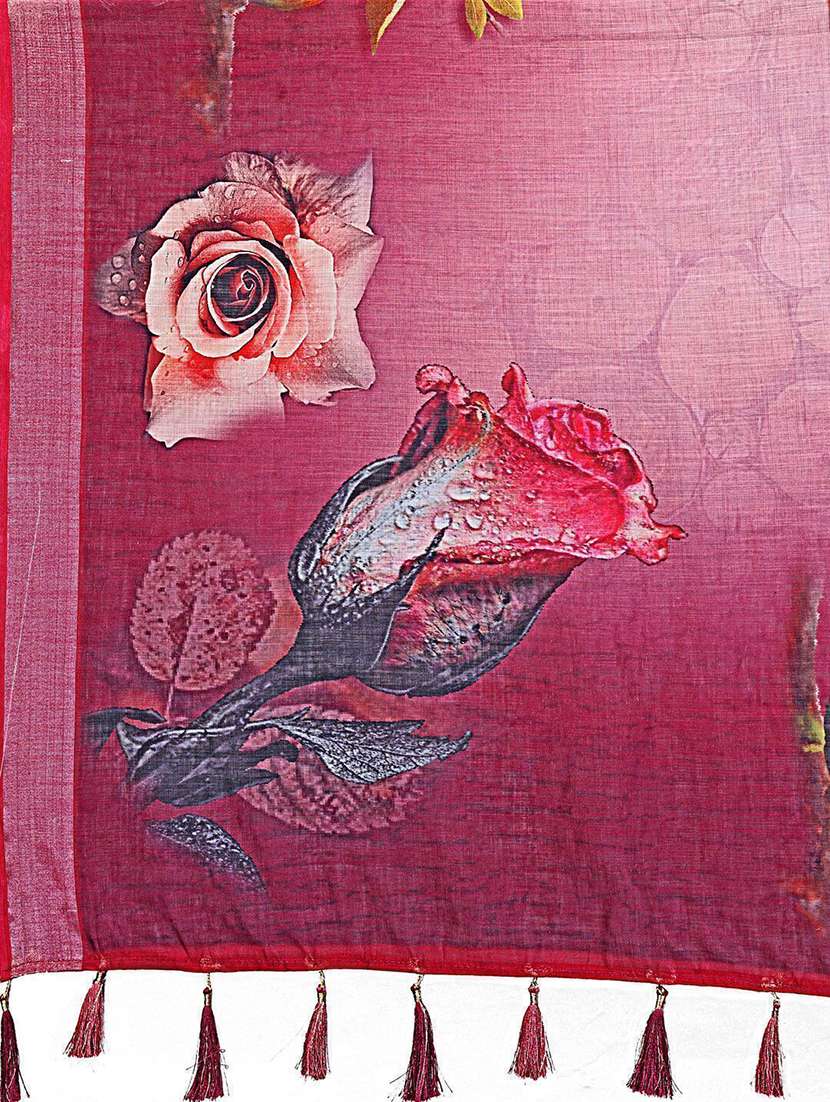 women printed casual wear saree with blouse - 22243602 -  Standard Image - 4