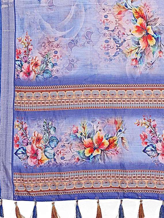 women floral assam silk saree with blouse - 22243604 -  Standard Image - 4