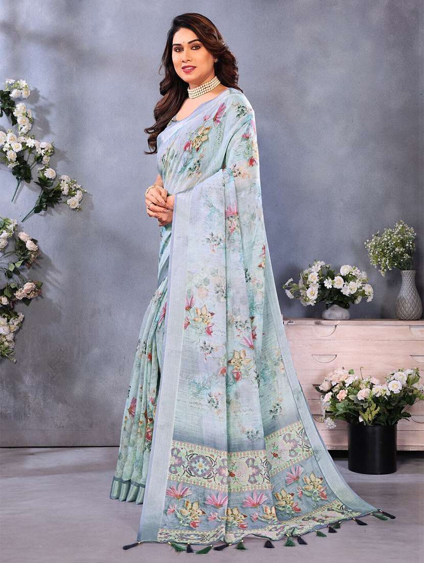 women floral assam silk saree with blouse - 22243605 -  Standard Image - 1