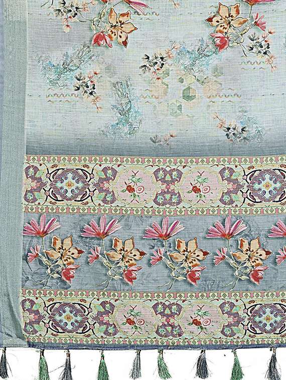 women floral assam silk saree with blouse - 22243605 -  Standard Image - 4