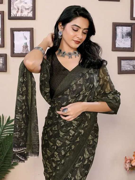 women printed casual wear saree - 22243614 -  Standard Image - 1