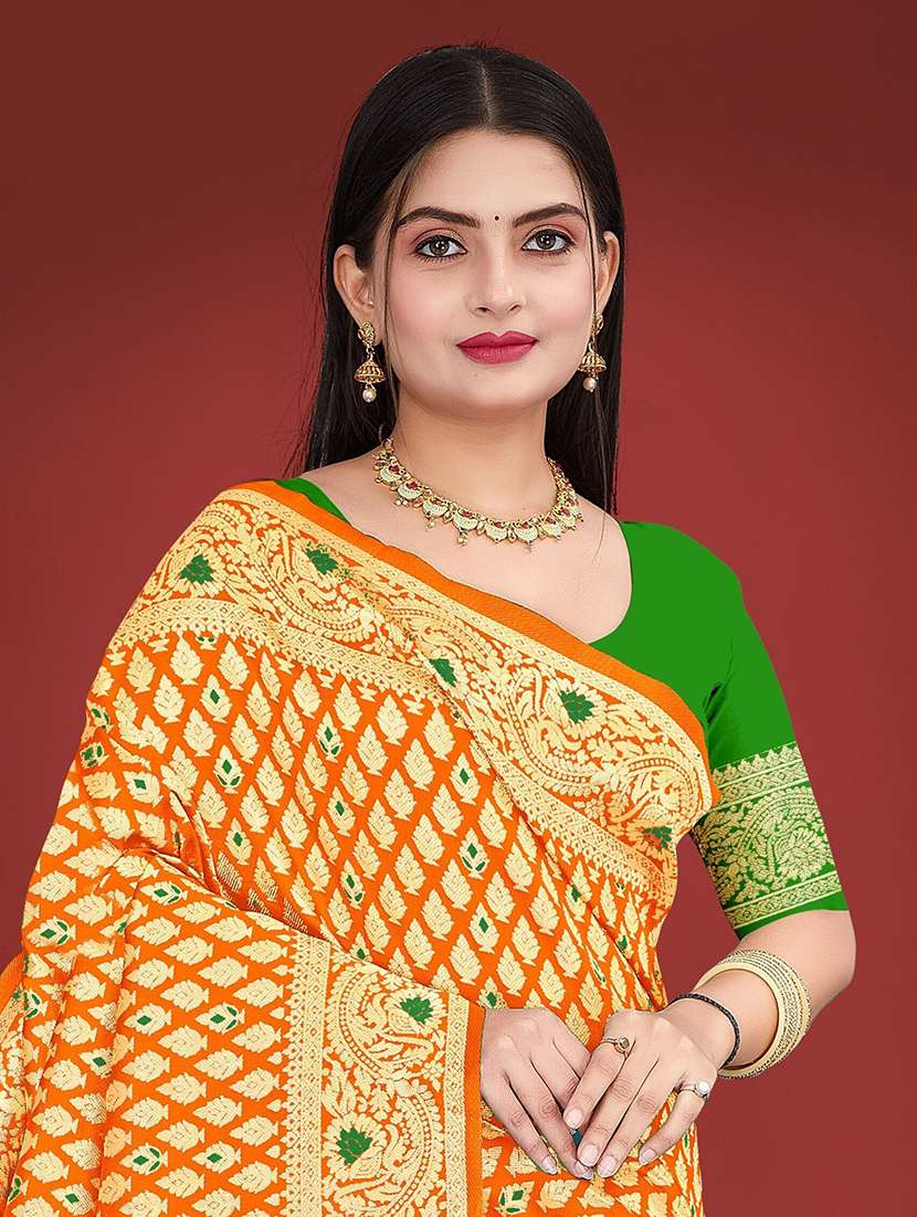 women self design banarasi saree with blouse - 22243627 -  Standard Image - 1