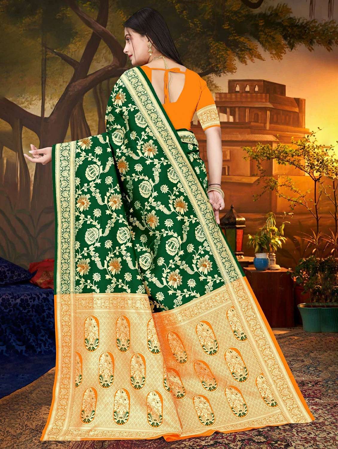 women self design banarasi saree with blouse - 22243641 -  Standard Image - 1