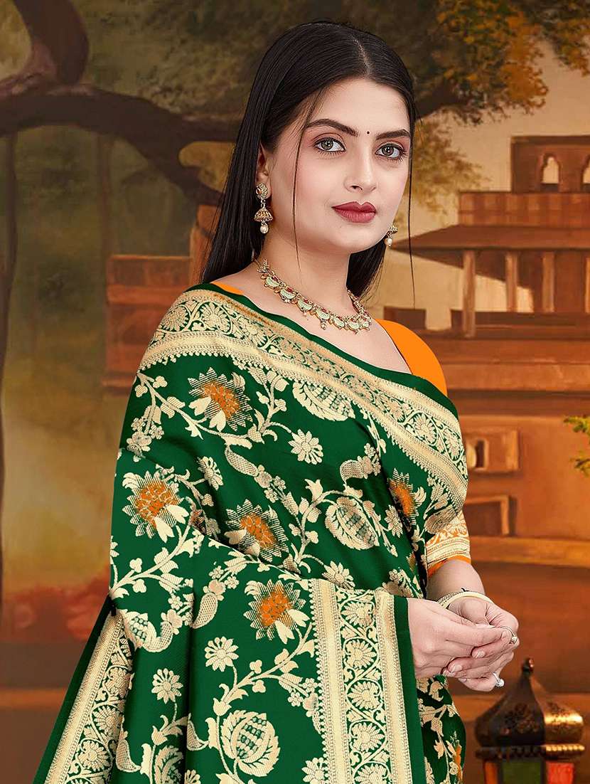 women self design banarasi saree with blouse - 22243641 -  Standard Image - 4