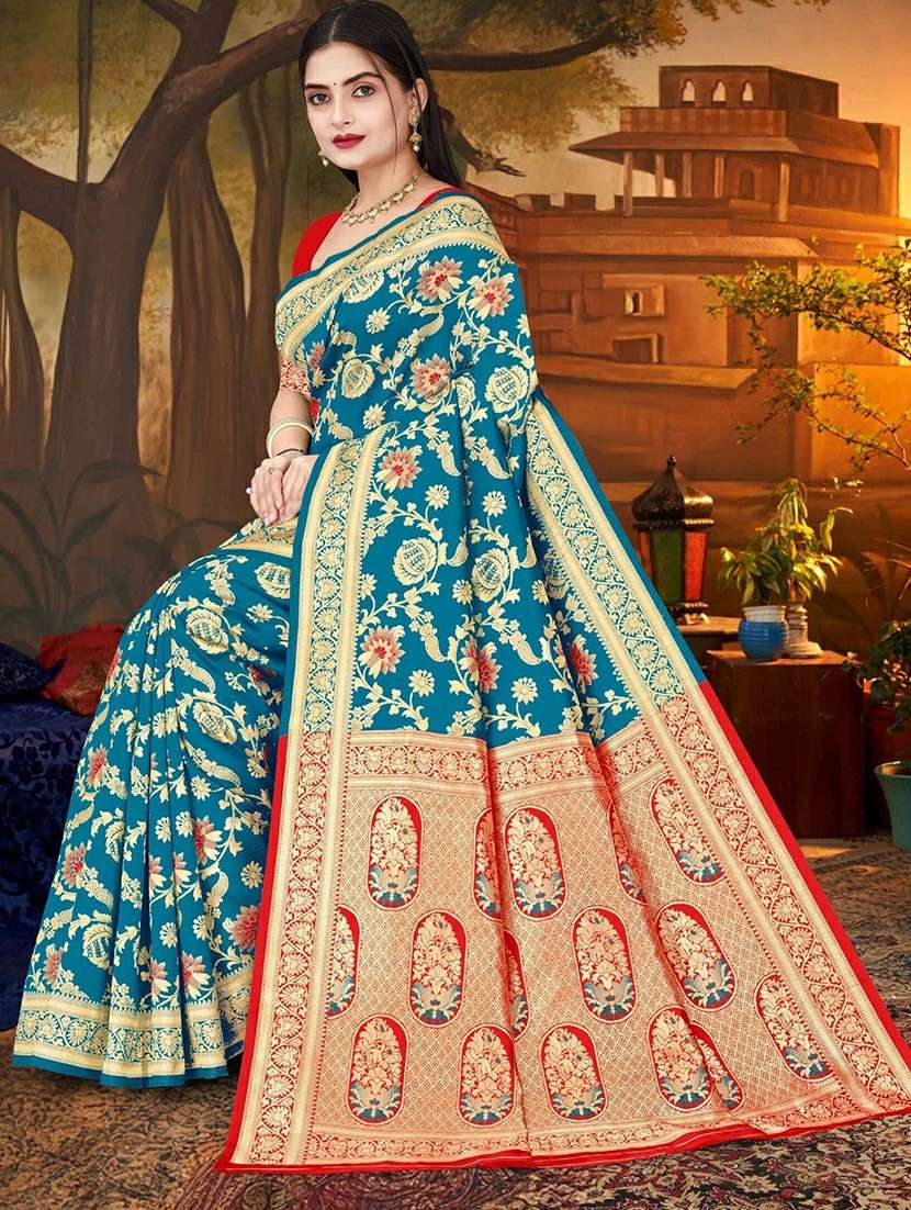 women self design banarasi saree with blouse - 22243645 -  Standard Image - 1