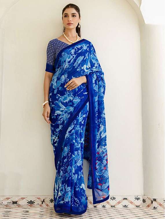 women printed casual wear saree
