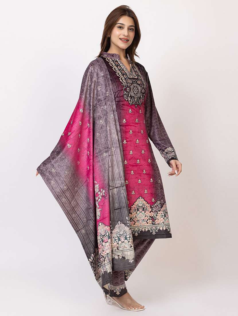 women printed long sleeve kurta pant with dupatta set - 22243663 -  Standard Image - 1
