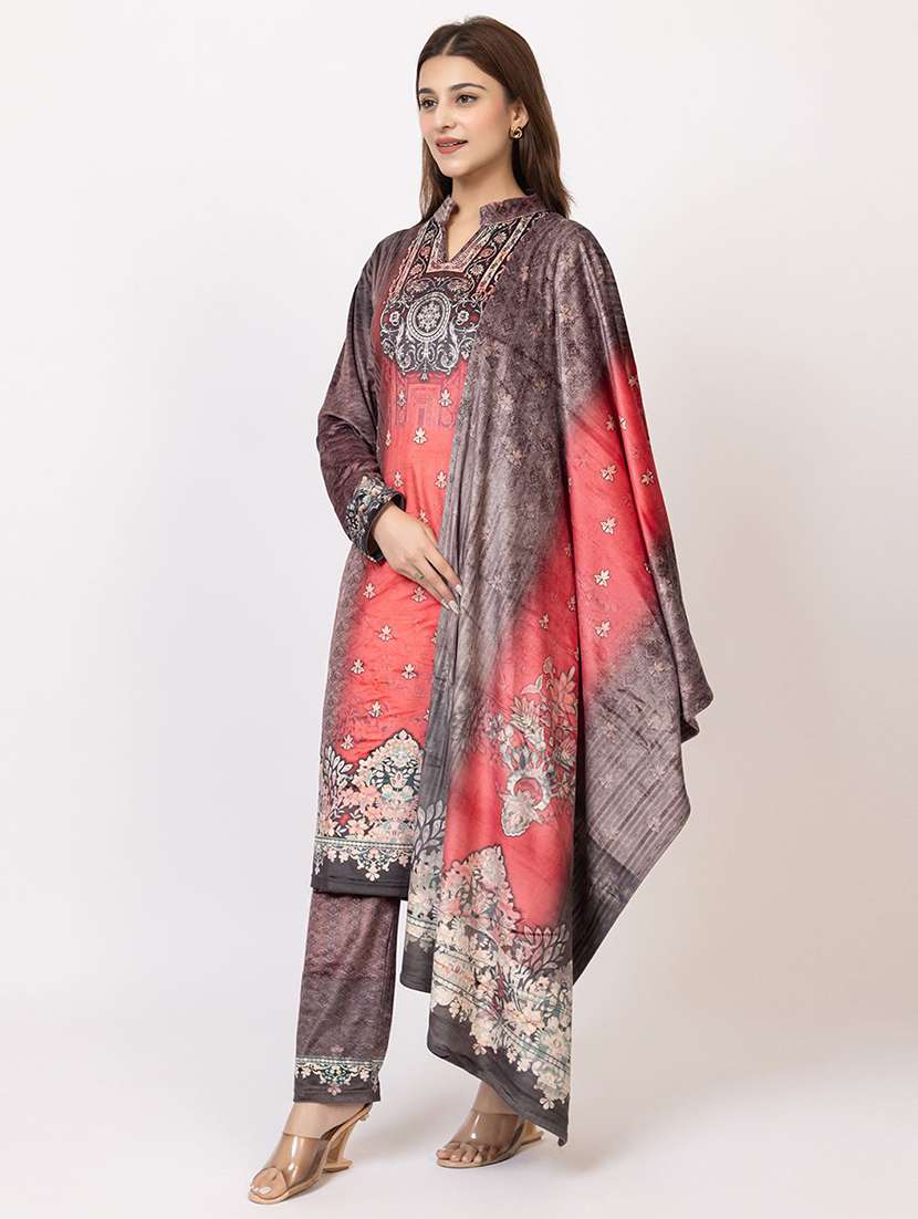 women printed long sleeve kurta pant with dupatta set - 22243664 -  Standard Image - 1