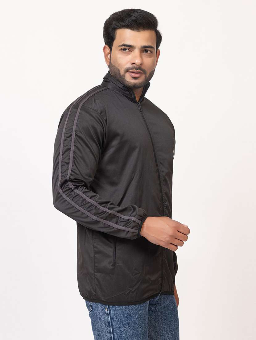 men side taped long sleeve regular fit casual jacket - 22243665 -  Standard Image - 1