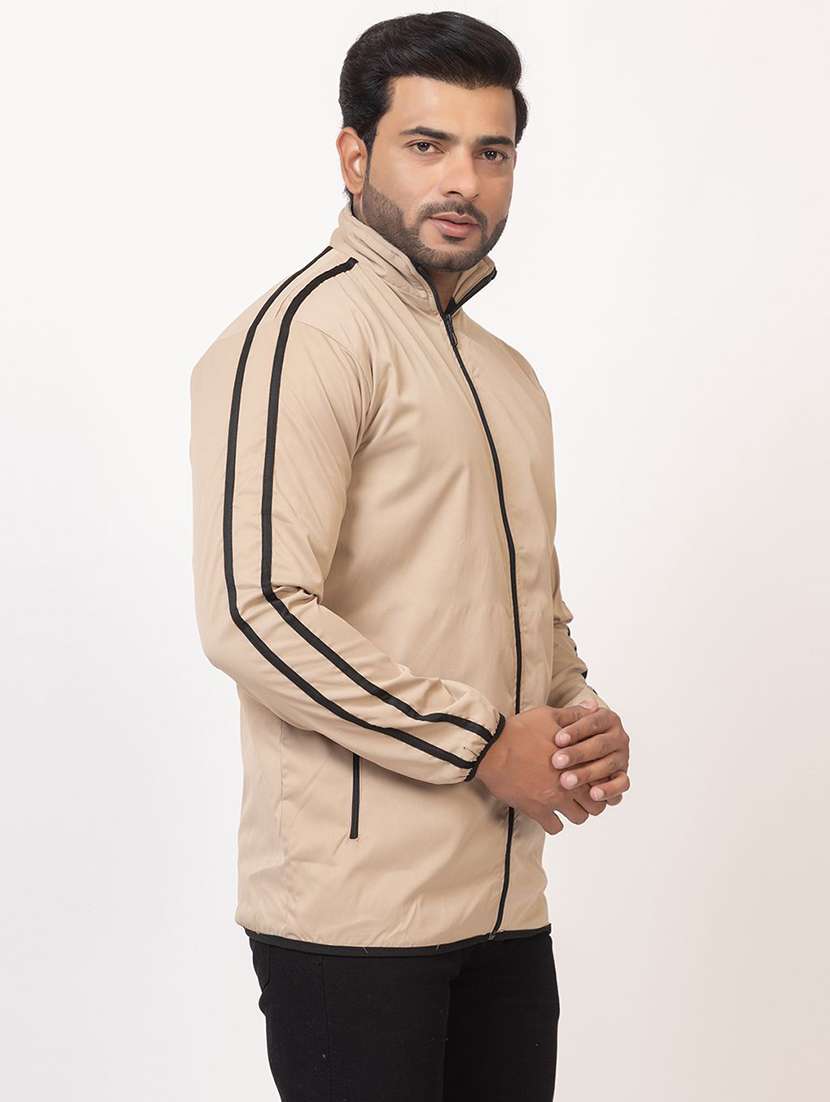 men side taped long sleeve regular fit casual jacket - 22243666 -  Standard Image - 1