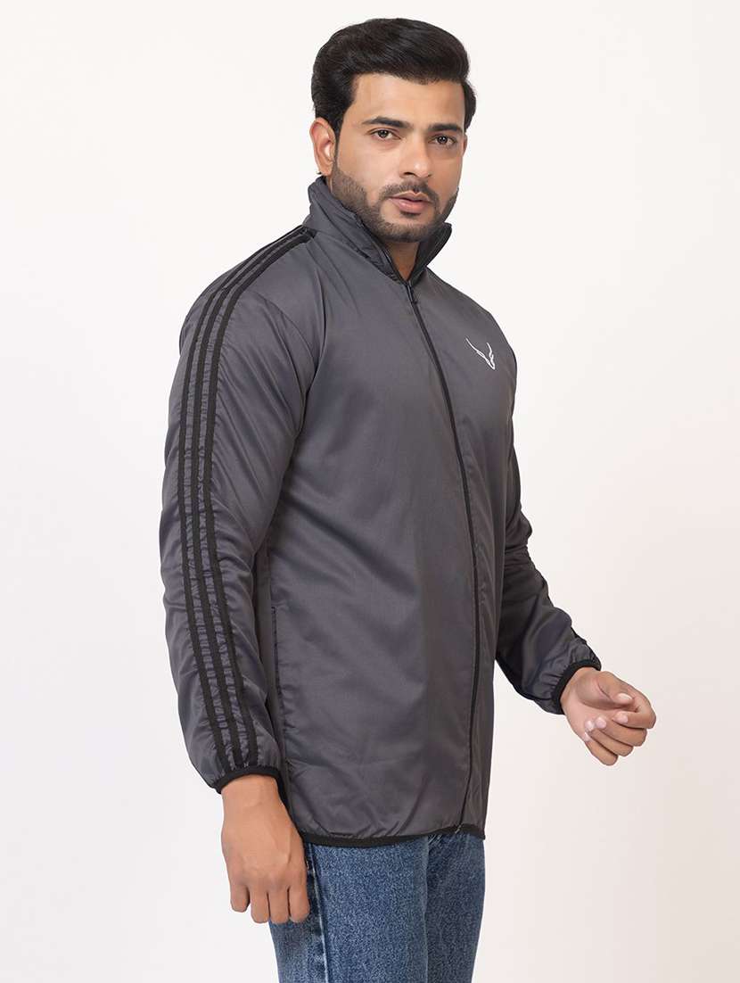 men side taped long sleeve regular fit casual jacket - 22243667 -  Standard Image - 1