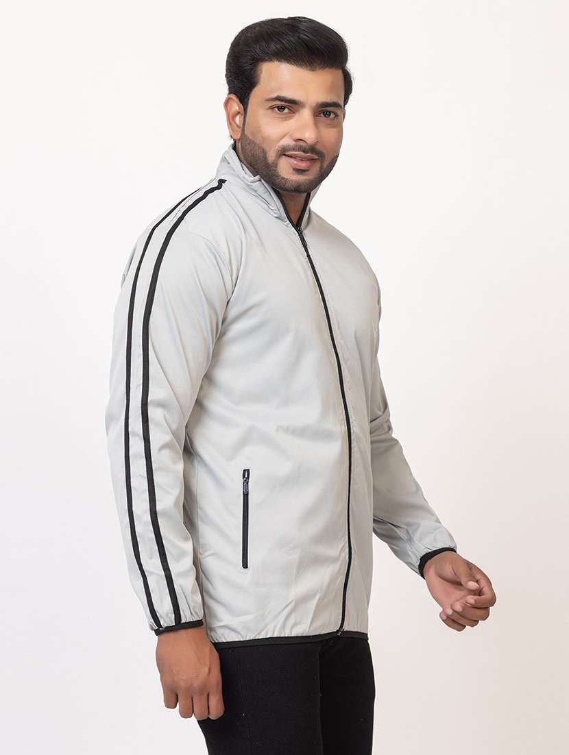 men side taped long sleeve regular fit casual jacket - 22243668 -  Standard Image - 1