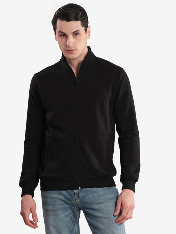 men solid long sleeve regular fit sweatshirt