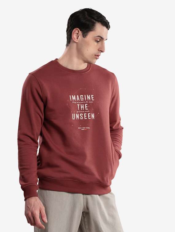 men typographic long sleeve regular fit sweatshirt - 22243981 -  Standard Image - 1