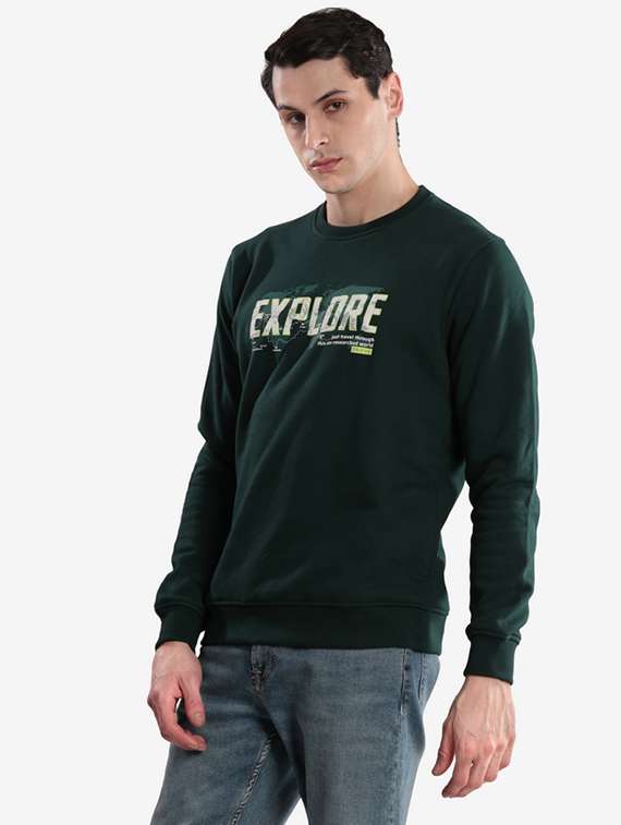 men typographic long sleeve regular fit sweatshirt - 22243987 -  Standard Image - 1