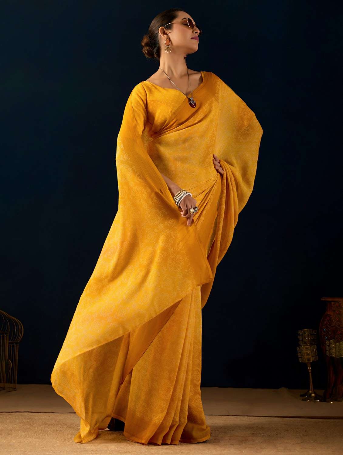 women bandhani ready to wear saree with blouse - 22243996 -  Standard Image - 1