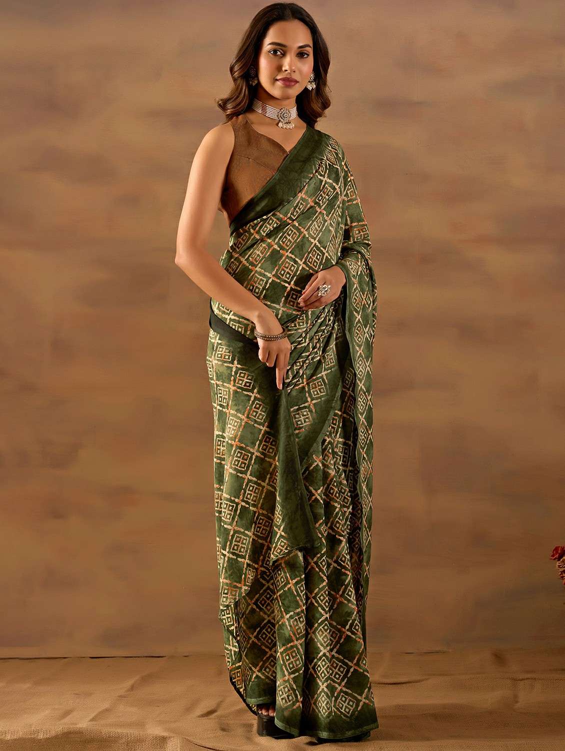 women printed ready to wear saree with blouse - 22243999 -  Standard Image - 1