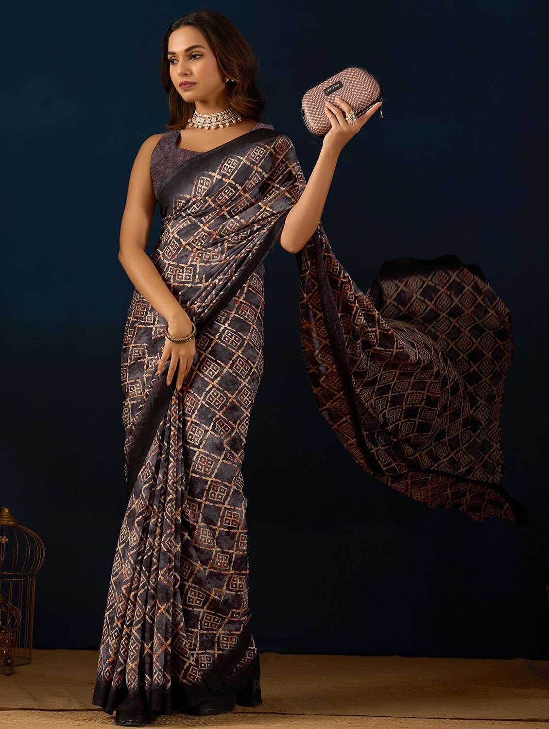 women printed ready to wear saree with blouse - 22244000 -  Standard Image - 1