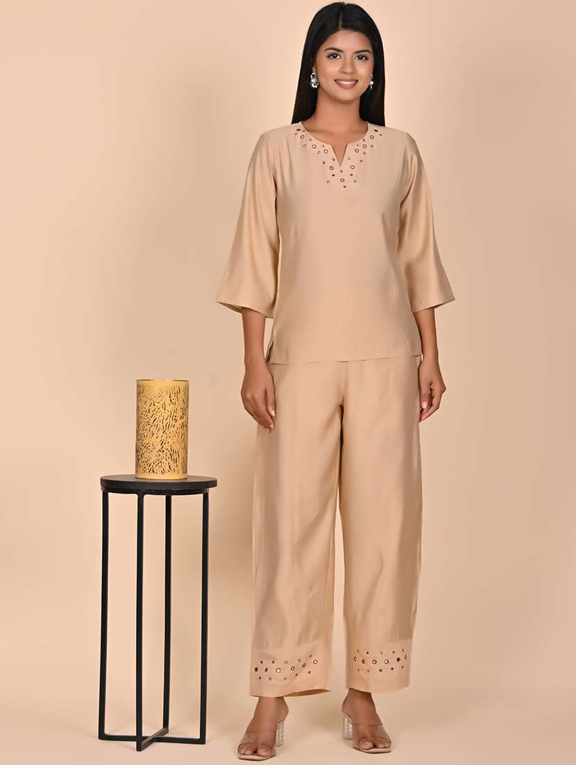 women embellished top and trouser co-ord set