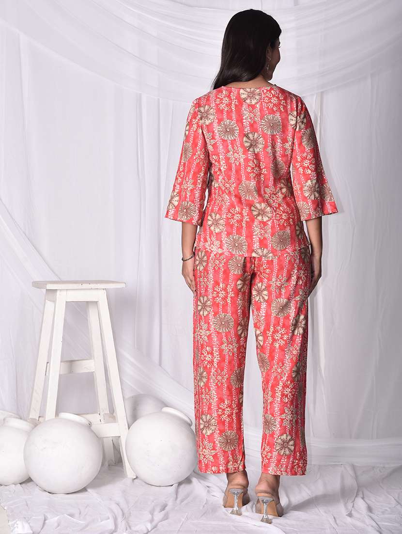 women printed top and trouser co-ord set - 22244033 -  Standard Image - 4