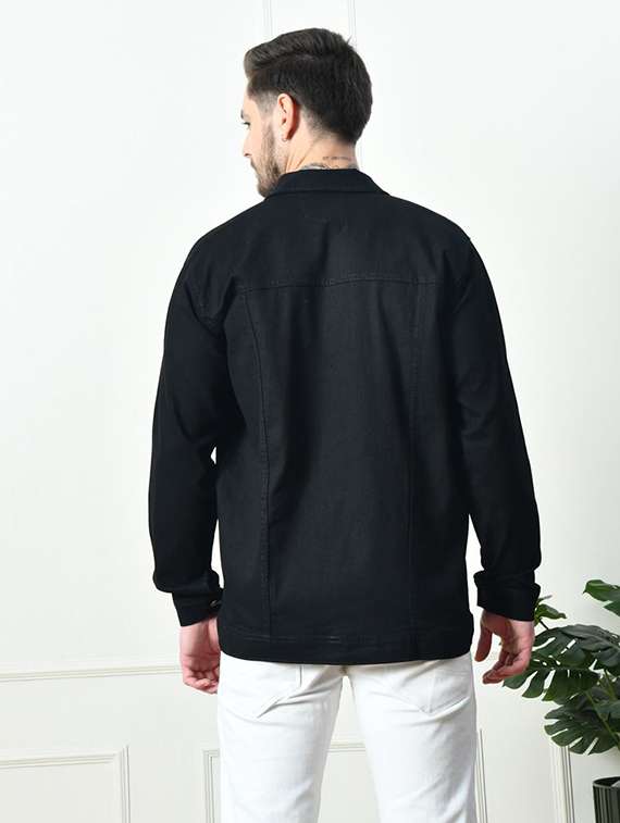 men solid long sleeve denim jacket - 22244040 -  Standard Image - 1