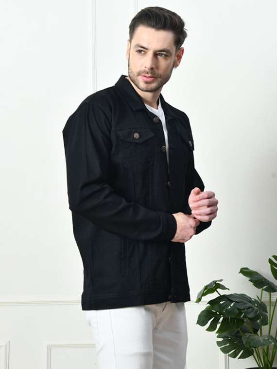 men solid long sleeve regualr fit denim jacket - 22244053 -  Standard Image - 1