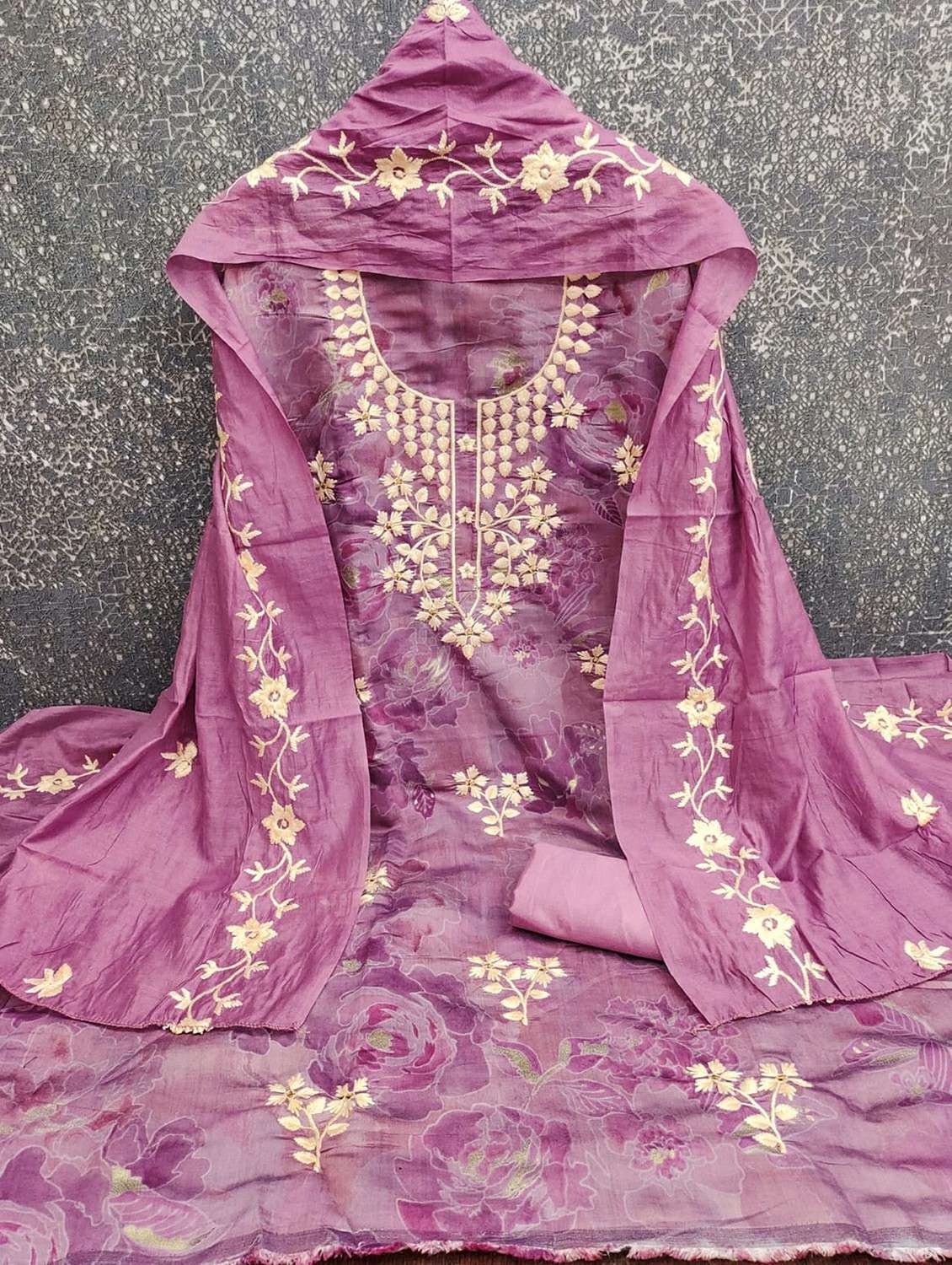 women floral embroidered unstitched suit set - 22244103 -  Standard Image - 1