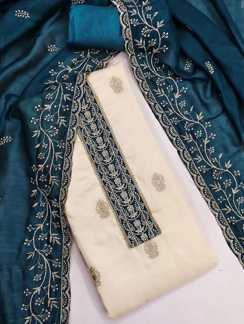 women solid with work unstitched suit set - 22244192 -  Standard Image - 1