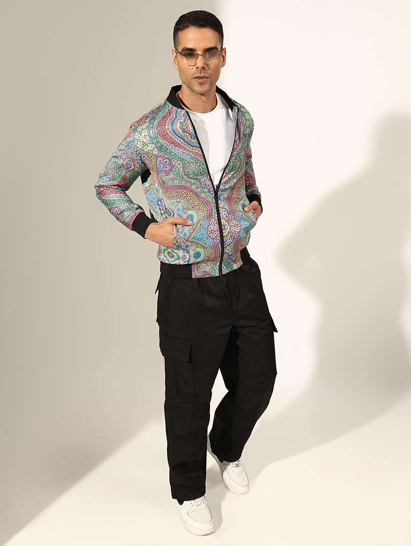 men printed long sleeve regular fit casual jacket - 22244194 -  Standard Image - 4
