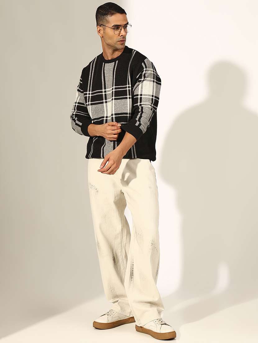 men checkered long sleeve regualr fit pullover - 22244196 -  Standard Image - 4