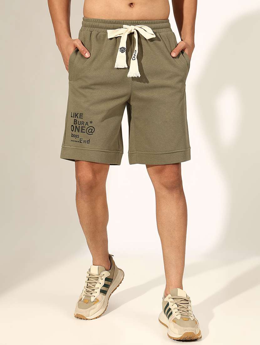 men typographic low rise relaxed fit shorts - 22244198 -  Standard Image - 1