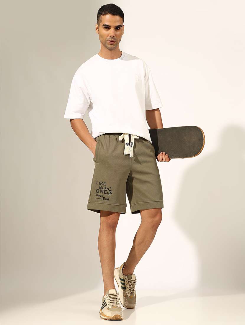 men typographic low rise relaxed fit shorts - 22244198 -  Standard Image - 4