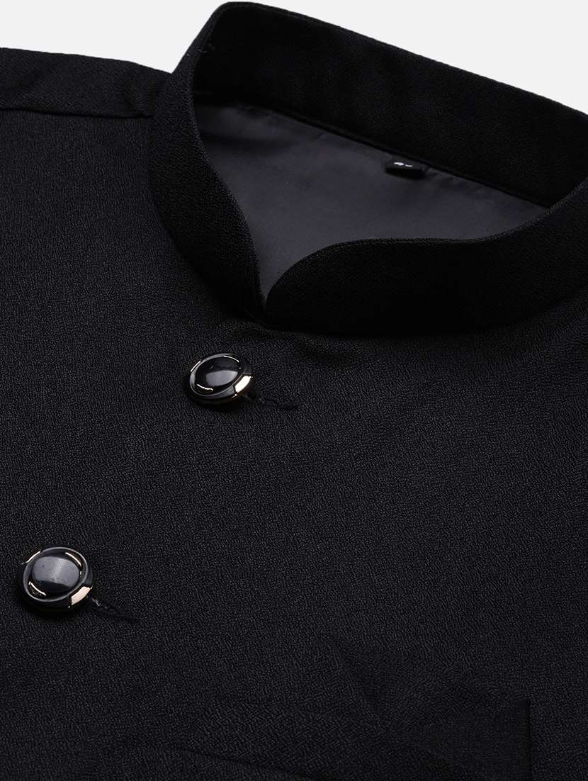 men solid mandarin neck regular fit nehru jacket - 22244199 -  Standard Image - 6