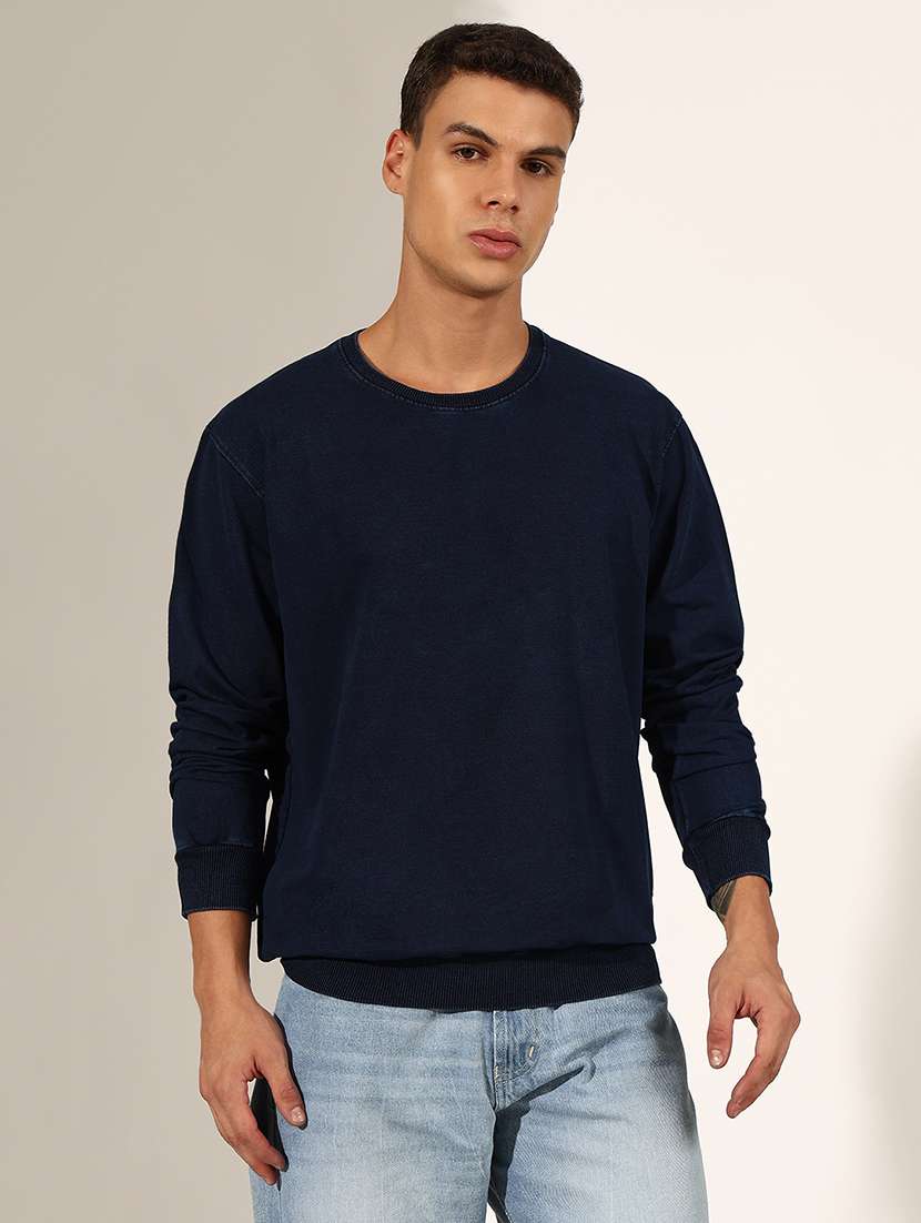 men solid long sleeve regular fit sweatshirt - 22244206 -  Standard Image - 1