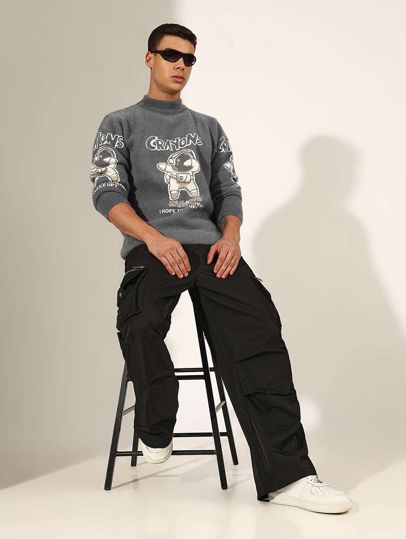 men self design long sleeve regular fit pullover  - 22244208 -  Standard Image - 4