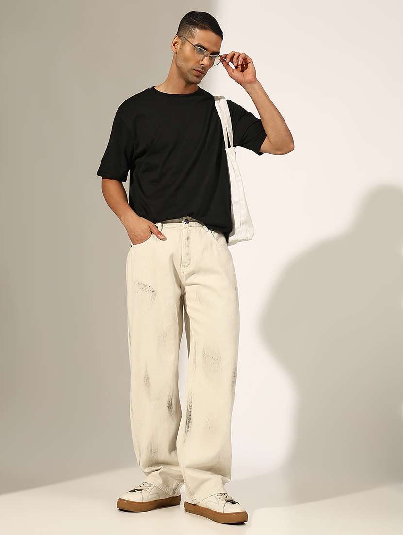 men printed mid rise baggy jean - 22244215 -  Standard Image - 4